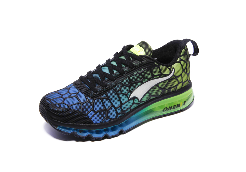 Blue/Green Monday ONEMIX Men's Athletic Running Shoes - Click Image to Close