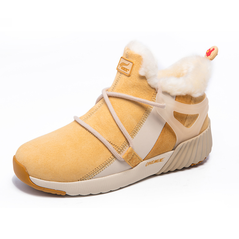 Yellow Warm Boots ONEMIX Winter Snow Women's Shoes - Click Image to Close
