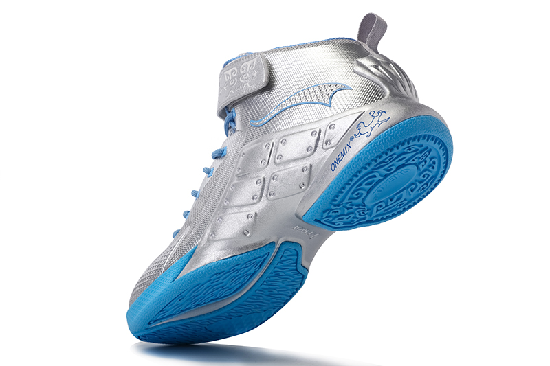Blue/Silver Warriors ONEMIX Men's Sport Basketball Shoes - Click Image to Close