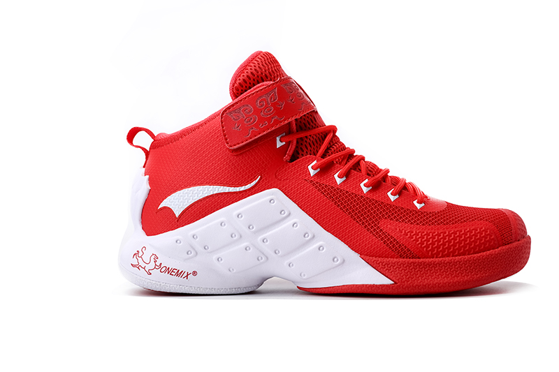 Red/White Warriors ONEMIX Men's Outdoor Basketball Shoes - Click Image to Close