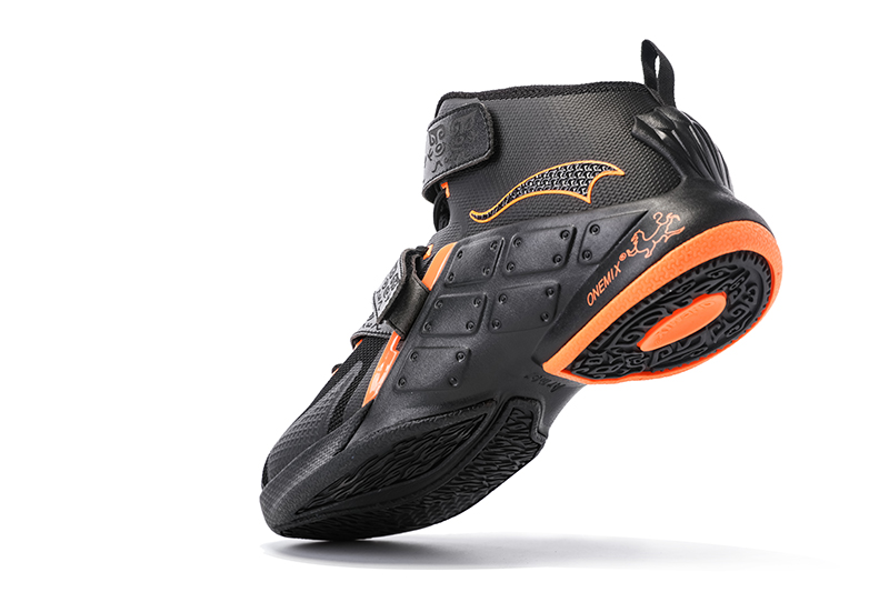 Black/Orange Warriors ONEMIX Men's Athletic Basketball Shoes