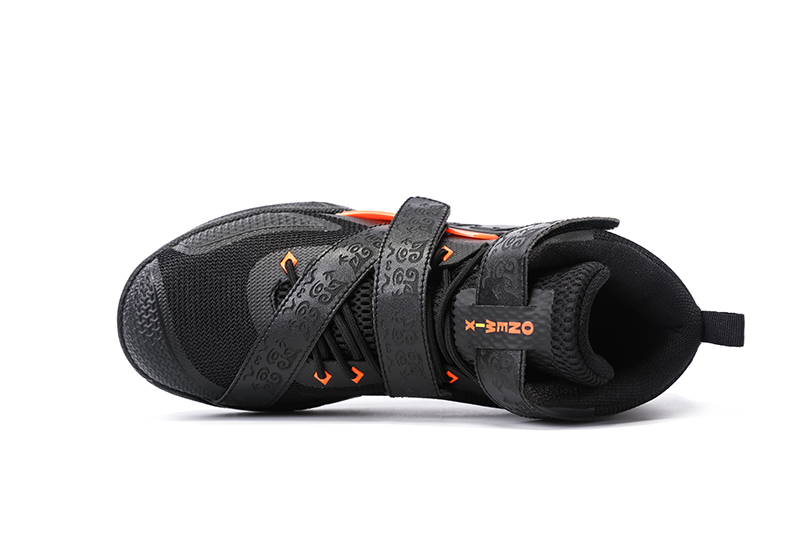 Black/Orange Warriors ONEMIX Men's Athletic Basketball Shoes - Click Image to Close