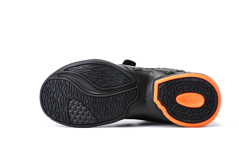 Black/Orange Warriors ONEMIX Men's Athletic Basketball Shoes - Click Image to Close