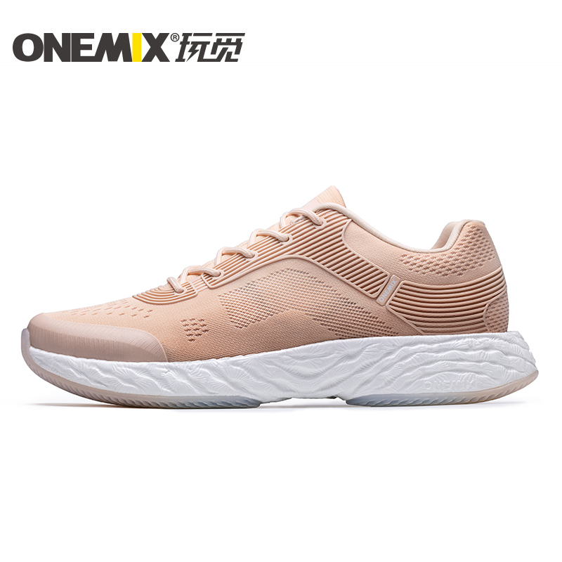 Rose Gold Energy Shoes ONEMIX Unisex Rebound-58 Outsole Sneakers - Click Image to Close