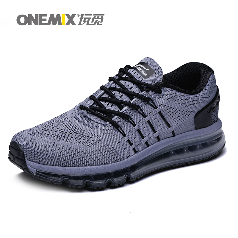 Gray Air Cushion Shoes ONEMIX Men's Slant Tongue Sneakers - Click Image to Close