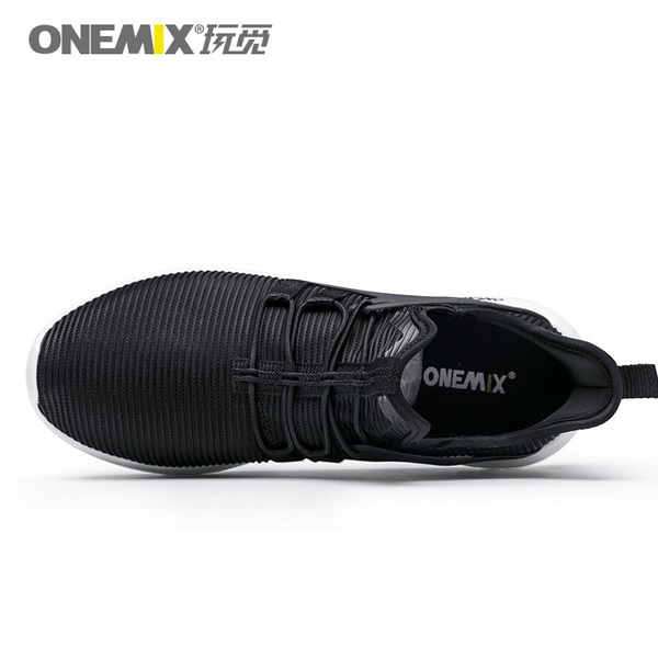 Black/White Super Light Sneakers ONEMIX Men's Jogging Shoes - Click Image to Close
