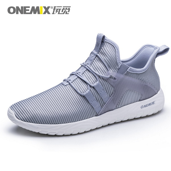 Silver Grey High Elastic Sneakers ONEMIX Unisex Jogging Shoes