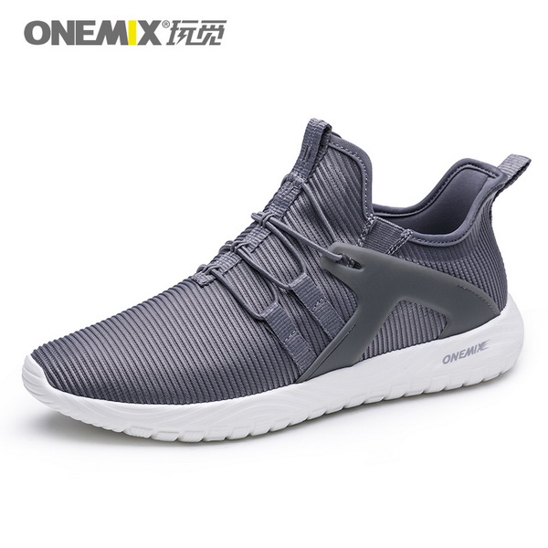 Dark Gray Soft Outsole Sneakers ONEMIX Men's Jogging Shoes - Click Image to Close