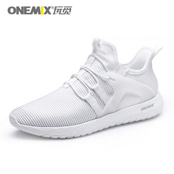 White Soft Outsole Sneakers ONEMIX Unisex Jogging Shoes - Click Image to Close