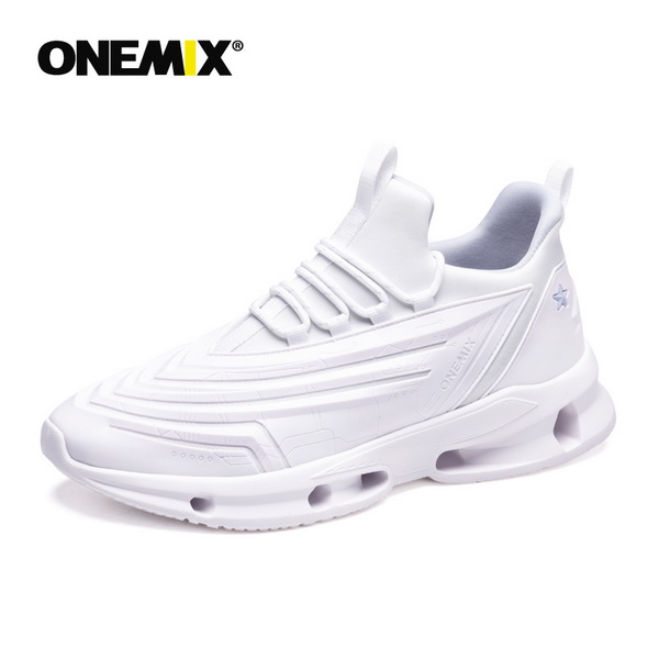 Full White Fighter Shoes ONEMIX Lovers Outdoor Sneakers - Click Image to Close