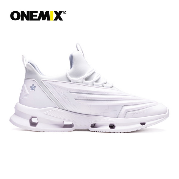 Full White Fighter Shoes ONEMIX Lovers Outdoor Sneakers - Click Image to Close