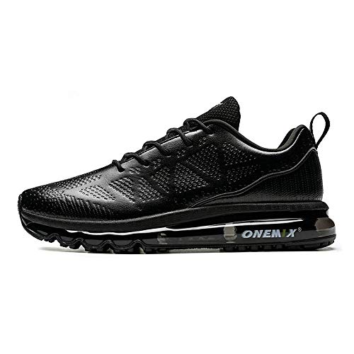 Black Leather Shoes ONEMIX Couple Air Cushion Sneakers - Click Image to Close