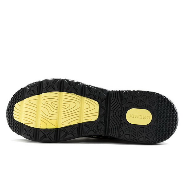 Black/Yellow Breathable Sneakers ONEMIX Men's Retro Shoes - Click Image to Close