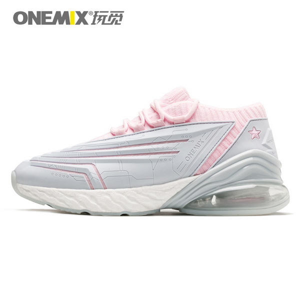 Silver/Pink Saturday Sneakers ONEMIX Leather Women's Fighter Shoes