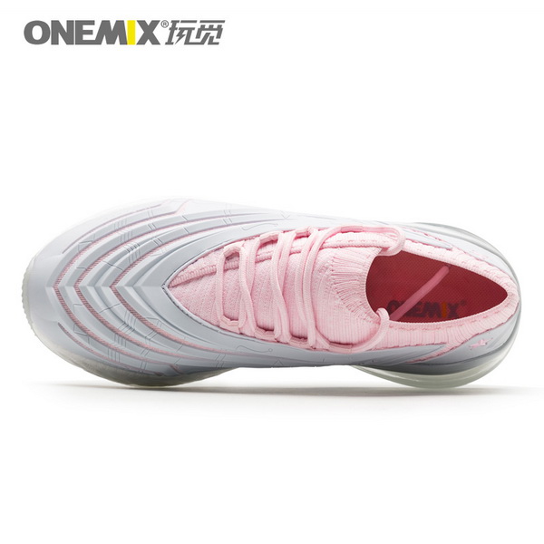 Silver/Pink Saturday Sneakers ONEMIX Leather Women's Fighter Shoes - Click Image to Close