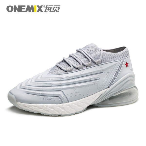 Silver/Gray Saturday Shoes ONEMIX Running Men's Fighter Sneakers - Click Image to Close