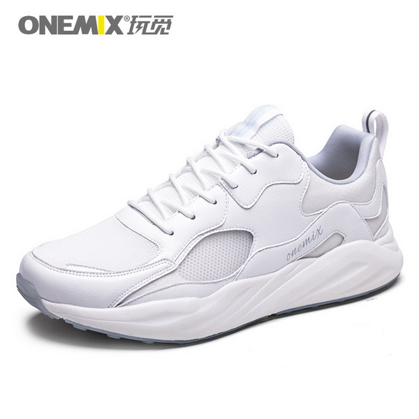 All White Classic Women's Sneakers ONEMIX Men's Lightweight Shoes - Click Image to Close
