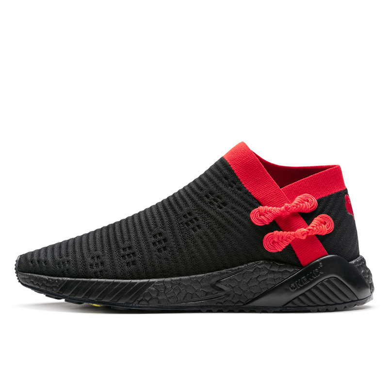 Black/Red Breathable Men's Shoes ONEMIX Women's Socks-like Sneakers