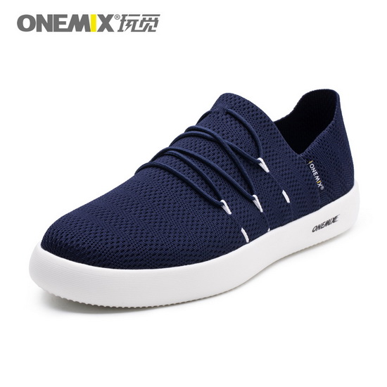 Dark Blue Flat Shoes ONEMIX Men's Slip On Sneakers