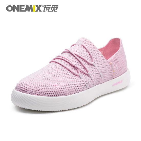 Pink Breathable Slip On Sneakers ONEMIX Women's Flat Shoes