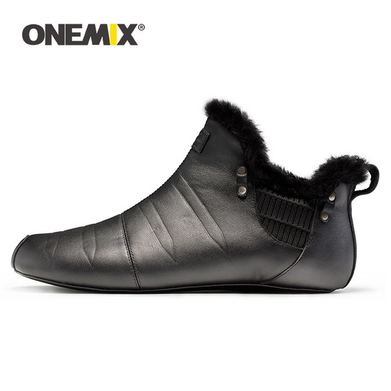 Black Warm Keeping Couple ONEMIX No Glue Indoor Shoes