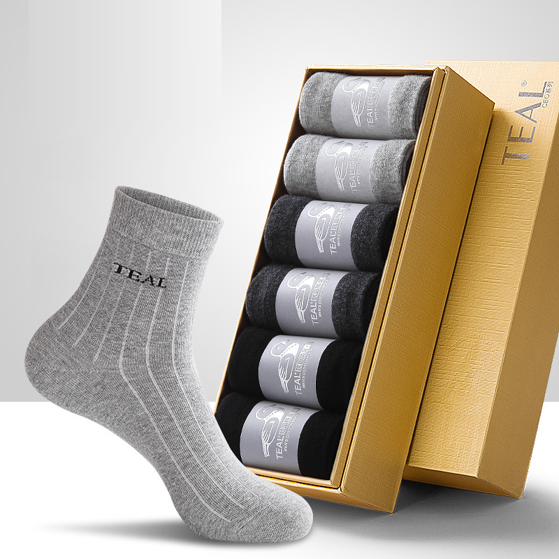 Autumn Ankle Heavy Cushion Quarter Cotton Socks for Men 6 Pack