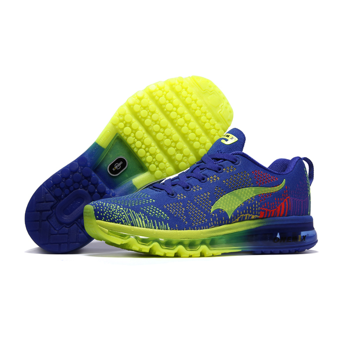 Blue/Green Light Music Rhythm ONEMIX Men's Running Shoes - Click Image to Close