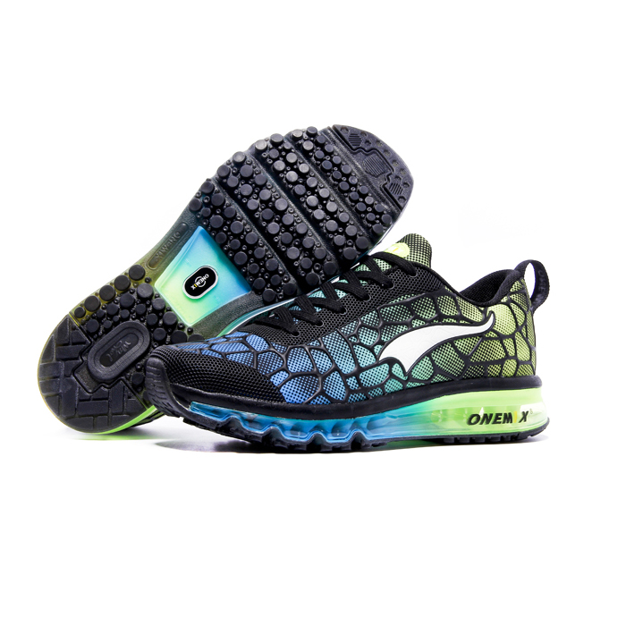 Blue/Green Monday ONEMIX Men's Athletic Running Shoes