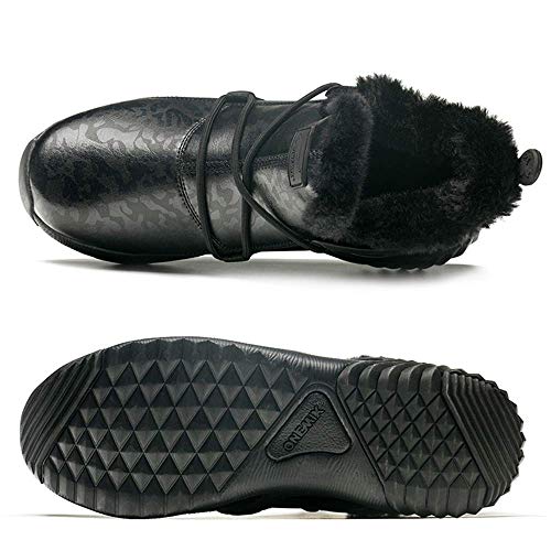 Black Warm Boots ONEMIX Unisex Winter Snow Shoes - Click Image to Close