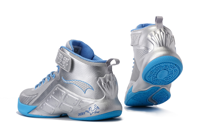 Blue/Silver Warriors ONEMIX Men's Sport Basketball Shoes