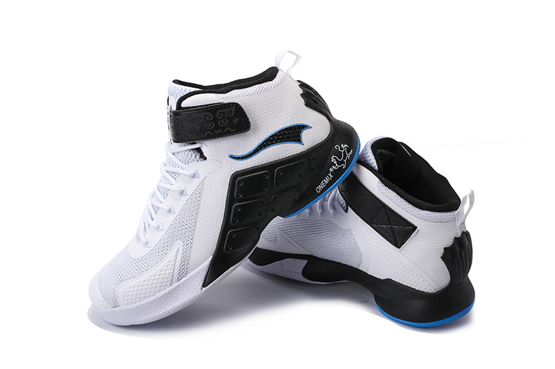 White/Black Warriors ONEMIX Men's Sport Basketball Shoes