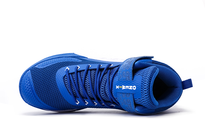 Blue/White Warriors ONEMIX Men's Breathable Basketball Shoes