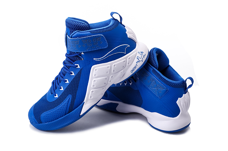 Blue/White Warriors ONEMIX Men's Breathable Basketball Shoes