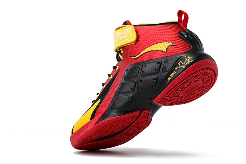Red/Yellow/Black Warriors ONEMIX Men's Sport Basketball Shoes