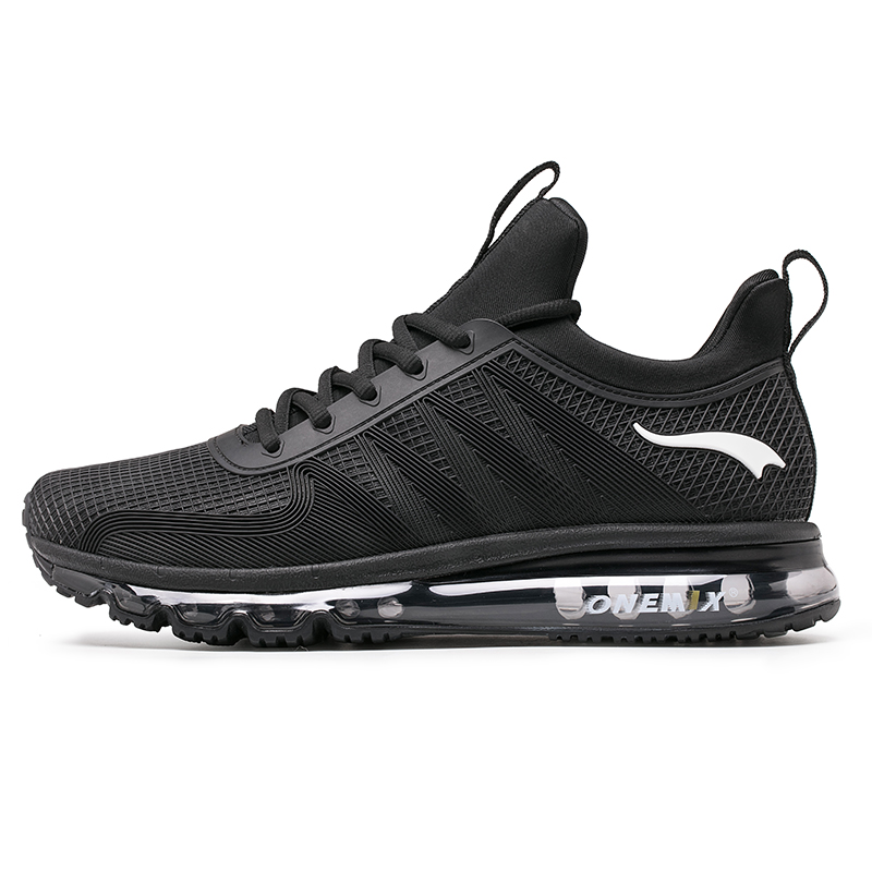 Black Sport Sneakers ONEMIX Tuesday Unisex Air Cushion Shoes - Click Image to Close