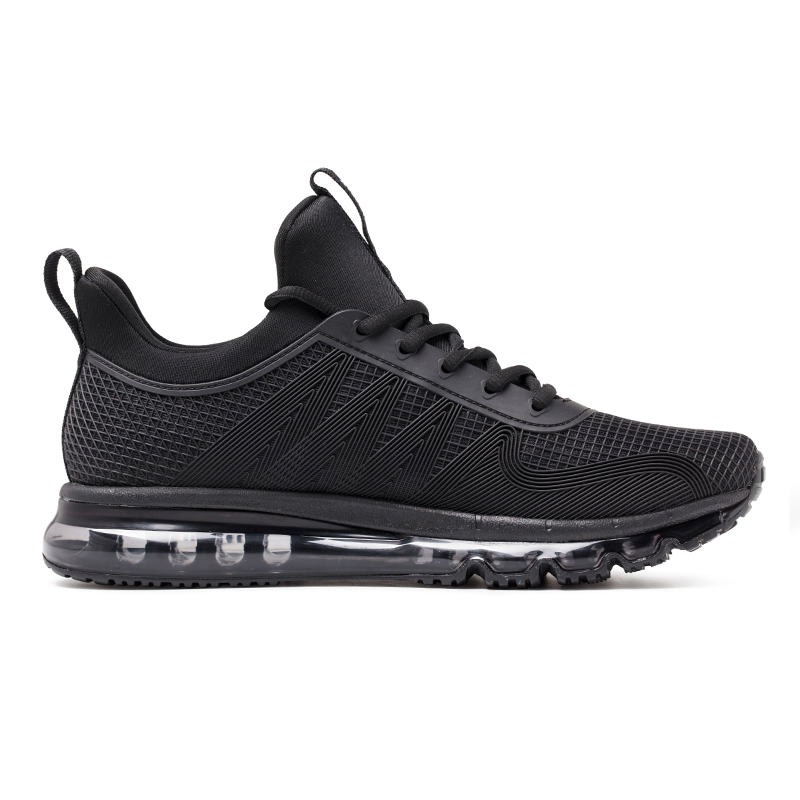 Black Sport Sneakers ONEMIX Tuesday Unisex Air Cushion Shoes - Click Image to Close