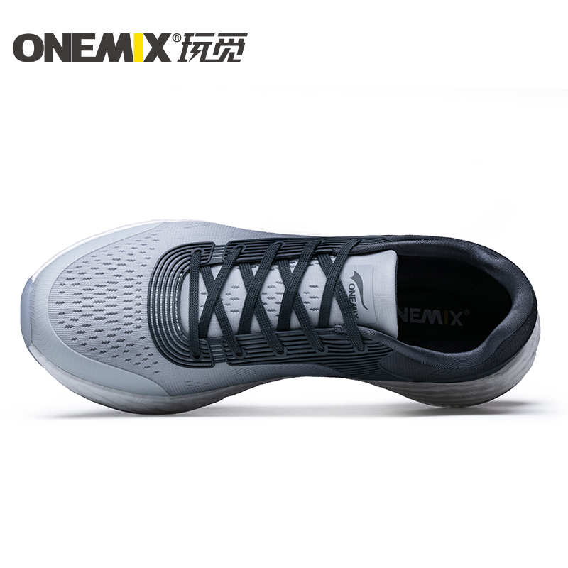 White/Gray Energy Shoes ONEMIX Men's Rebound-58 Outsole Sneakers