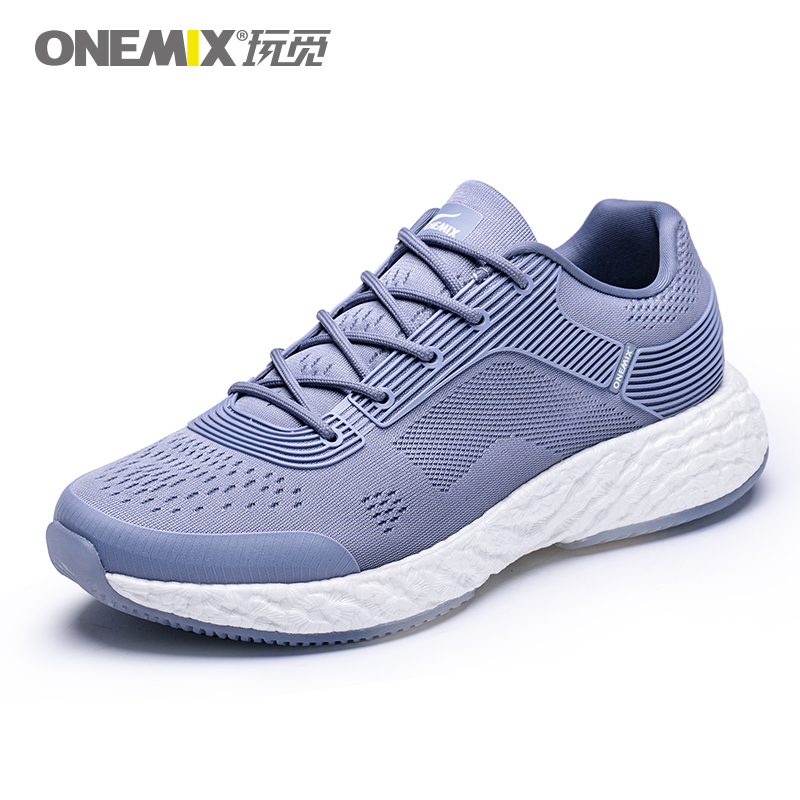 Gray Blue Energy Shoes ONEMIX Men's Rebound-58 Outsole Sneakers - Click Image to Close