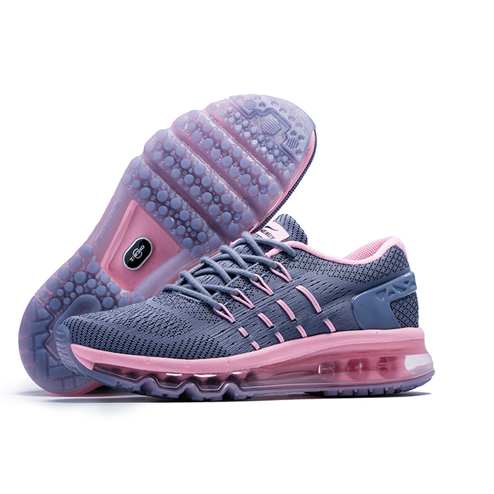 Gray/Pink Air Cushion Shoes ONEMIX Women's Slant Tongue Sneakers