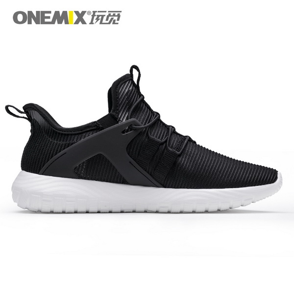 Black/White Super Light Sneakers ONEMIX Men's Jogging Shoes