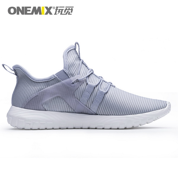 Silver Grey High Elastic Sneakers ONEMIX Unisex Jogging Shoes - Click Image to Close