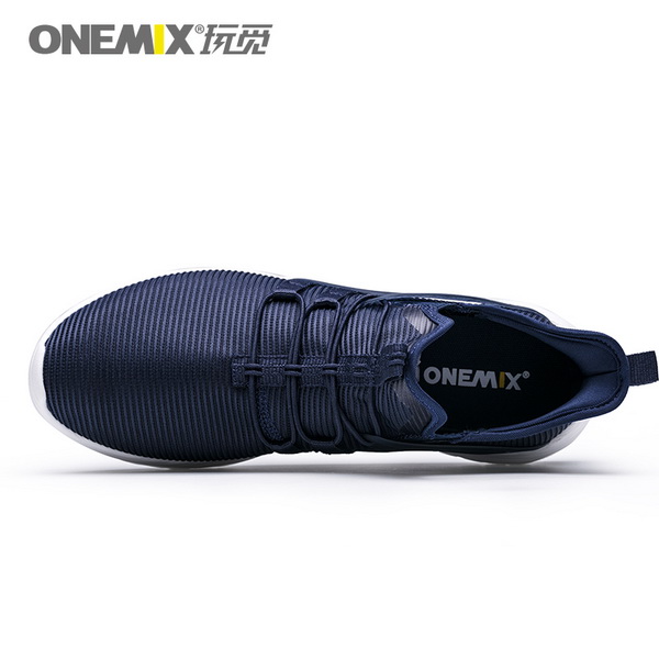 Dark Blue High Elastic Sneakers ONEMIX Men's Jogging Shoes - Click Image to Close