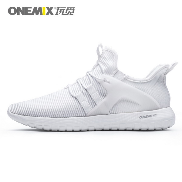 White Soft Outsole Sneakers ONEMIX Unisex Jogging Shoes - Click Image to Close