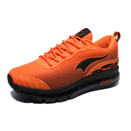 Orange/Black Thursday Sneakers ONEMIX Men's Air Cushion Shoes - Click Image to Close