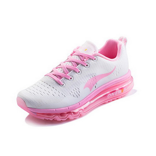 White/Pink Running Sneakers ONEMIX Women's Sea Wave Shoes - Click Image to Close