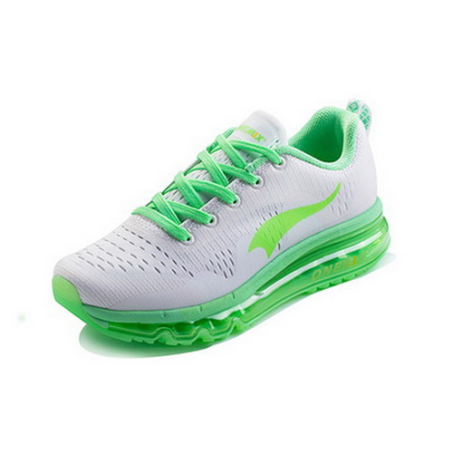 White/Green Cool Shoes ONEMIX Women's Sea Wave Sneakers - Click Image to Close