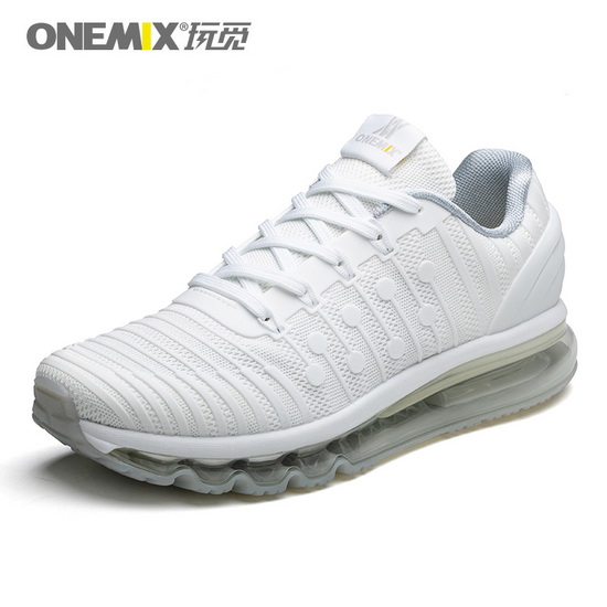 White Silver Athletic Women's Sneakers ONEMIX Men's Windseeker Shoes - Click Image to Close