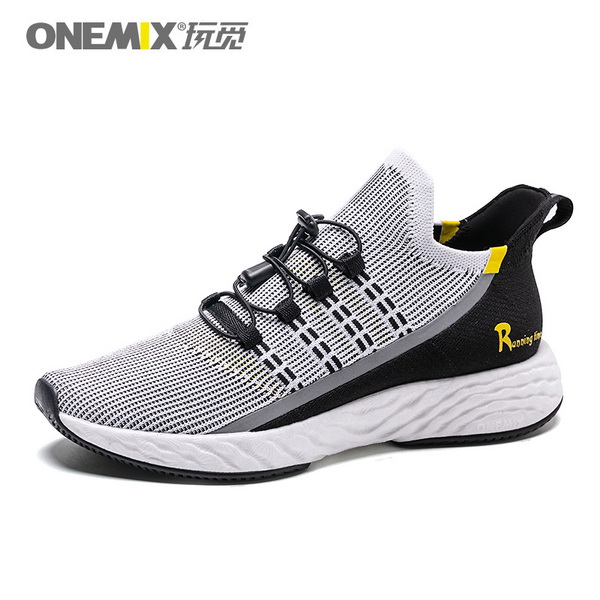 Black Yellow Sunday Shoes ONEMIX Men's Breathable Sneakers