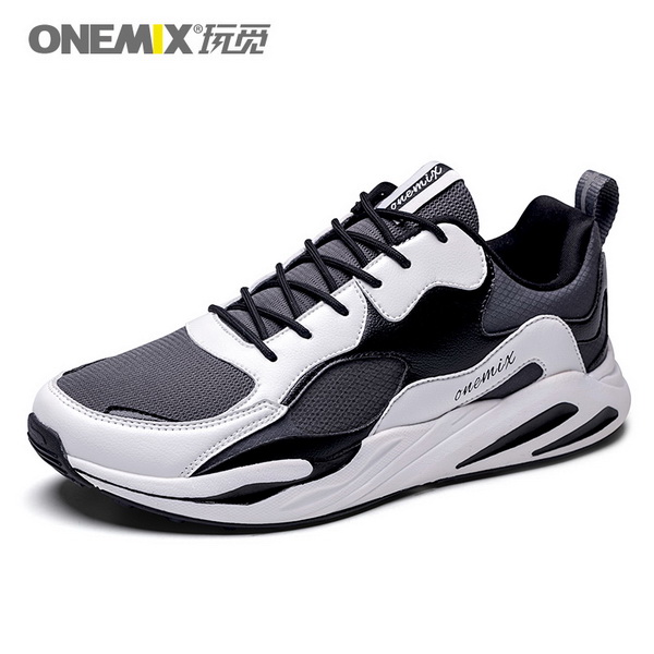 Black White Classic Casual Dad Shoes ONEMIX Men's Sneakers - Click Image to Close