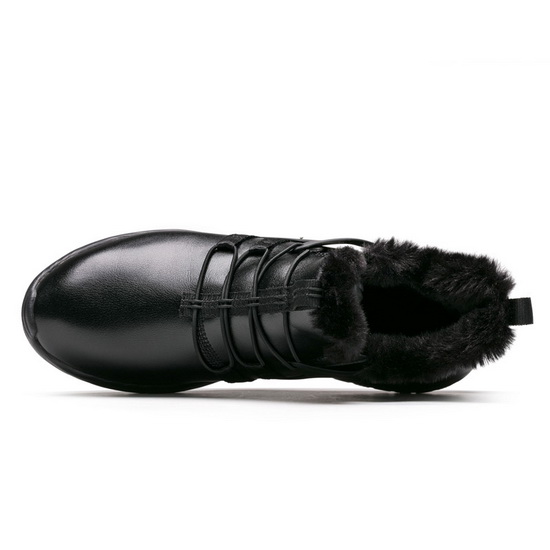 Black Waterproof Shoes ONEMIX Snow Men's Leather Boots
